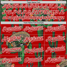 Load image into Gallery viewer, Custom Red White 3D Mexican Cactus Authentic Baseball Jersey
