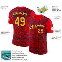 Load image into Gallery viewer, Custom Fire Red Gold Black-Navy 3D Esports Performance T-Shirt
