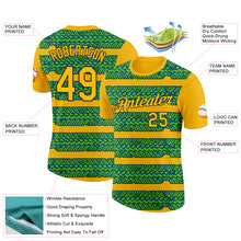 Load image into Gallery viewer, Custom Gold Aurora Green Midnight Green-Navy 3D Esports Performance T-Shirt
