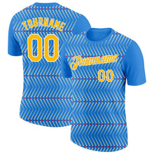 Load image into Gallery viewer, Custom Powder Blue Gold Cream Red-White 3D Esports Performance T-Shirt
