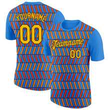Load image into Gallery viewer, Custom Powder Blue Orange US Navy Blue-Black 3D Esports Performance T-Shirt
