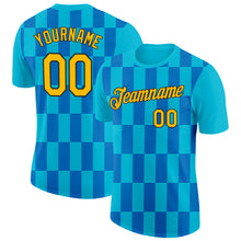 Load image into Gallery viewer, Custom Lakes Blue Gold Thunder Blue-Black 3D Esports Performance T-Shirt
