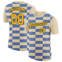 Load image into Gallery viewer, Custom Cream Gold Thunder Blue-Black 3D Esports Performance T-Shirt
