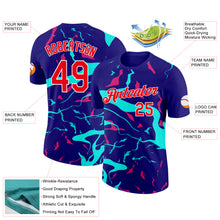 Load image into Gallery viewer, Custom Dark Purple Fire Red Ice Blue-Hot Pink 3D Esports Performance T-Shirt
