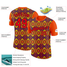 Load image into Gallery viewer, Custom Orange Fire Red US Navy Blue Aurora Green-Black 3D Esports Performance T-Shirt
