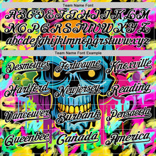 Load image into Gallery viewer, Custom Black White 3D Graffiti Skull Authentic Baseball Jersey
