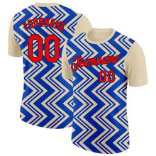 Load image into Gallery viewer, Custom Cream Fire Red Thunder Blue-Black 3D Esports Performance T-Shirt
