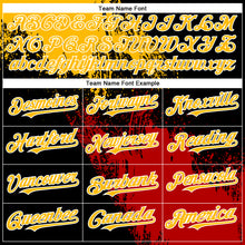 Load image into Gallery viewer, Custom Gold Black-Red 3D Pattern Design Abstract Brush Stroke Authentic Baseball Jersey

