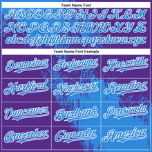 Load image into Gallery viewer, Custom Electric Blue Purple-White 3D Pattern Design Abstract Brush Stroke Authentic Baseball Jersey
