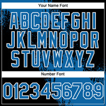 Load image into Gallery viewer, Custom Blue Black-White 3D Pattern Design Abstract Brush Stroke Authentic Baseball Jersey
