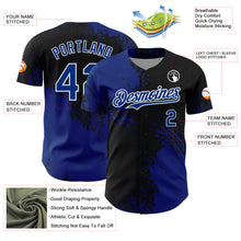 Load image into Gallery viewer, Custom Royal Black-White 3D Pattern Design Abstract Brush Stroke Authentic Baseball Jersey
