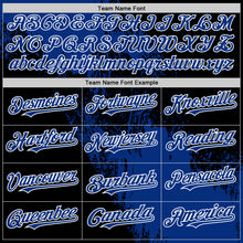 Load image into Gallery viewer, Custom Royal Black-White 3D Pattern Design Abstract Brush Stroke Authentic Baseball Jersey
