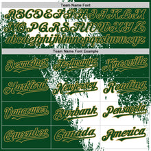 Load image into Gallery viewer, Custom White Green-Old Gold 3D Pattern Design Abstract Brush Stroke Authentic Baseball Jersey
