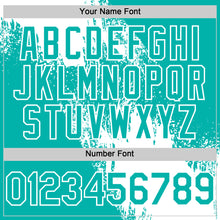 Load image into Gallery viewer, Custom White Aqua 3D Pattern Design Abstract Brush Stroke Authentic Baseball Jersey
