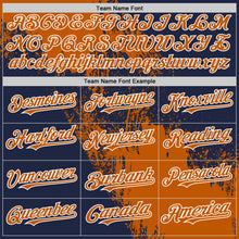 Load image into Gallery viewer, Custom Texas Orange Navy-White 3D Pattern Design Abstract Brush Stroke Authentic Baseball Jersey
