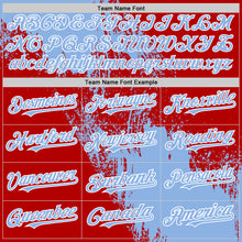 Load image into Gallery viewer, Custom Light Blue Red-White 3D Pattern Design Abstract Brush Stroke Authentic Baseball Jersey

