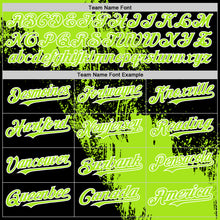 Load image into Gallery viewer, Custom Neon Green Black-White 3D Pattern Design Abstract Brush Stroke Authentic Baseball Jersey
