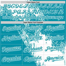 Load image into Gallery viewer, Custom White Teal 3D Pattern Design Abstract Brush Stroke Authentic Baseball Jersey
