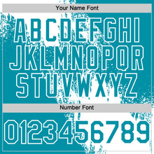 Load image into Gallery viewer, Custom White Teal 3D Pattern Design Abstract Brush Stroke Authentic Baseball Jersey
