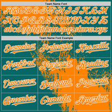 Load image into Gallery viewer, Custom Bay Orange Teal-White 3D Pattern Design Abstract Brush Stroke Authentic Baseball Jersey

