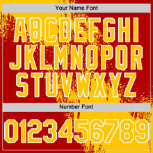 Load image into Gallery viewer, Custom Yellow Red-White 3D Pattern Design Abstract Brush Stroke Authentic Baseball Jersey
