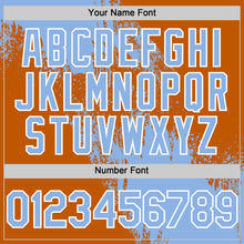 Load image into Gallery viewer, Custom Light Blue Texas Orange-White 3D Pattern Design Abstract Brush Stroke Authentic Baseball Jersey
