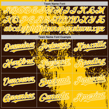 Load image into Gallery viewer, Custom Yellow Brown-White 3D Pattern Design Abstract Brush Stroke Authentic Baseball Jersey
