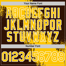 Load image into Gallery viewer, Custom Yellow Brown-White 3D Pattern Design Abstract Brush Stroke Authentic Baseball Jersey
