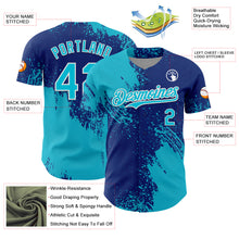 Load image into Gallery viewer, Custom Lakes Blue Royal-White 3D Pattern Design Abstract Brush Stroke Authentic Baseball Jersey
