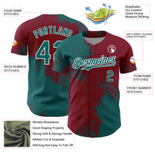 Load image into Gallery viewer, Custom Teal Crimson-White 3D Pattern Design Abstract Brush Stroke Authentic Baseball Jersey
