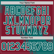 Load image into Gallery viewer, Custom Teal Crimson-White 3D Pattern Design Abstract Brush Stroke Authentic Baseball Jersey
