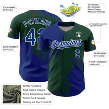 Load image into Gallery viewer, Custom Royal Green-White 3D Pattern Design Abstract Brush Stroke Authentic Baseball Jersey
