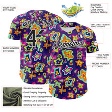 Load image into Gallery viewer, Custom Purple Black-White 3D Pattern Design Rave Psychedelic Fluid Art Authentic Baseball Jersey

