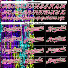 Load image into Gallery viewer, Custom Black Pea Green-Pink 3D Pattern Design Rave Psychedelic Neon Fluid Art Authentic Baseball Jersey
