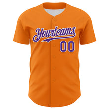 Load image into Gallery viewer, Custom Bay Orange Purple-White 3D Pattern Design Rave Psychedelic Neon Fluid Art Authentic Baseball Jersey
