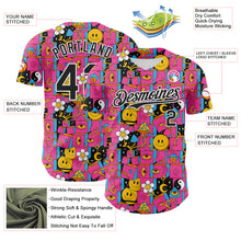 Load image into Gallery viewer, Custom Hot Pink Black-White 3D Pattern Design Rave Psychedelic Geometry Authentic Baseball Jersey
