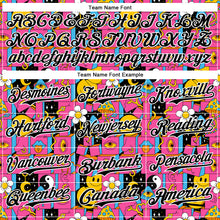 Load image into Gallery viewer, Custom Hot Pink Black-White 3D Pattern Design Rave Psychedelic Geometry Authentic Baseball Jersey
