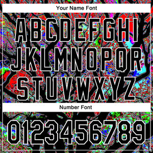 Custom Black White 3D Pattern Design Rave Psychedelic Tree Authentic Baseball Jersey
