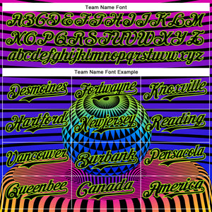 Custom Black Neon Green 3D Pattern Design Rave Psychedelic Geometry Authentic Baseball Jersey