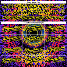 Load image into Gallery viewer, Custom Black Light Yellow 3D Pattern Design Rave Psychedelic Fractal Style Authentic Baseball Jersey
