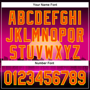 Custom Purple Orange-Light Yellow 3D Pattern Design Rave Psychedelic Futuristic Music Authentic Baseball Jersey