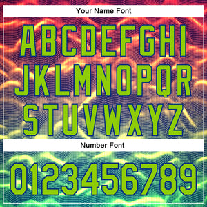 Custom Black Neon Green-Royal 3D Pattern Design Rave Psychedelic Tiny Spot Authentic Baseball Jersey