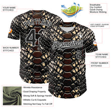 Load image into Gallery viewer, Custom Black White 3D Pattern Design Rave Psychedelic Snakeskin Authentic Baseball Jersey
