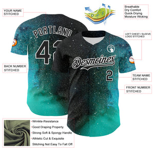 Custom Black White 3D Pattern Design Rave Psychedelic Space Galaxy Star Authentic Baseball Jersey