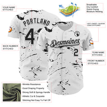 Load image into Gallery viewer, Custom White Black 3D Pattern Design Graffiti Splash Ink Authentic Baseball Jersey
