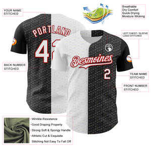 Custom Black White-Red 3D Pattern Design Constellation Space Galaxy Star Authentic Baseball Jersey