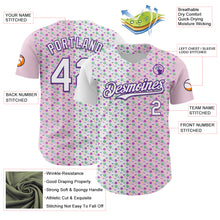 Load image into Gallery viewer, Custom Light Pink White-Purple 3D Pattern Design Pixel Universe Authentic Baseball Jersey

