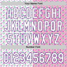 Load image into Gallery viewer, Custom Light Pink White-Purple 3D Pattern Design Pixel Universe Authentic Baseball Jersey
