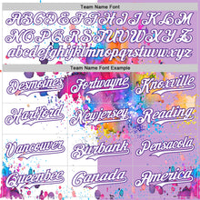 Load image into Gallery viewer, Custom Light Purple White-Purple 3D Pattern Design Graffiti Splash Authentic Baseball Jersey
