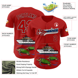 Custom Red Black White-Cuban Flag 3D Cuba Authentic Baseball Jersey